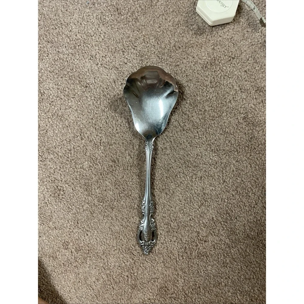 Vintage Oneida Community Stainless Rose design Brahms Set‎ of 2 Serving Spoons